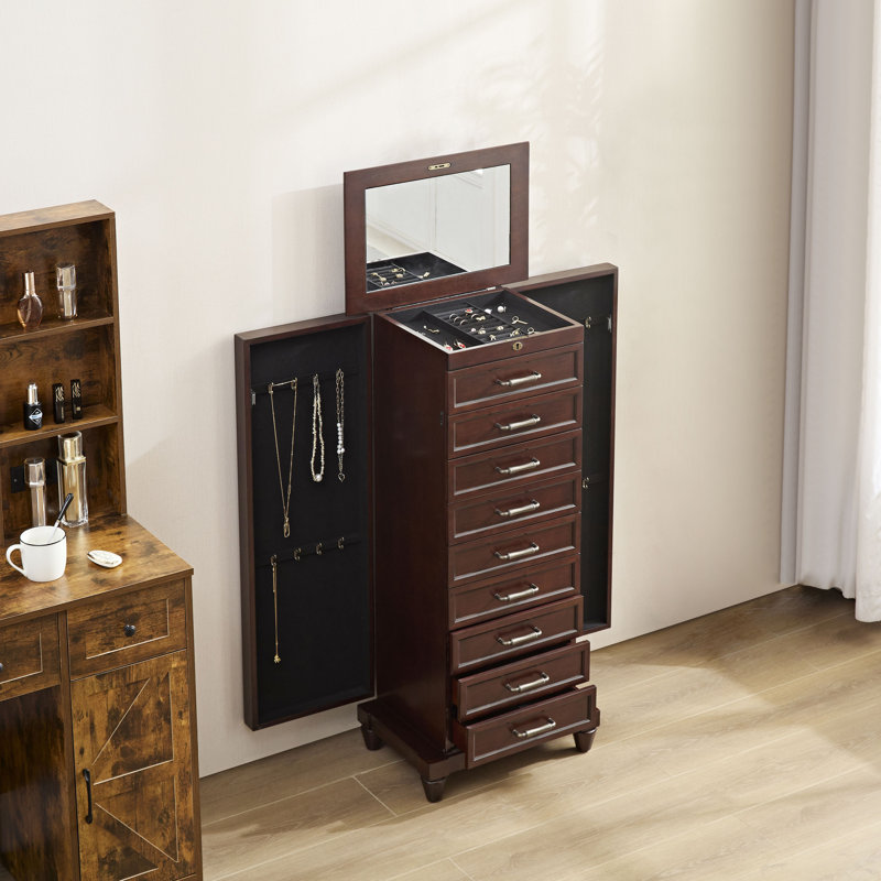 Armoire à bijoux peinte à la main de 18,9 po de largeur Tuskahoma