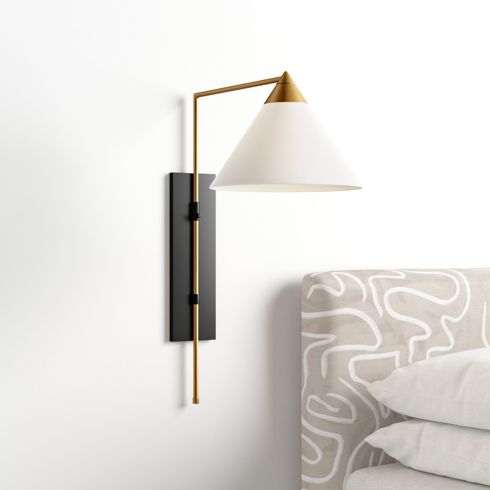 Raze Single Light Adjustable Wallchiere, Burnished Brass/Deep Bronze