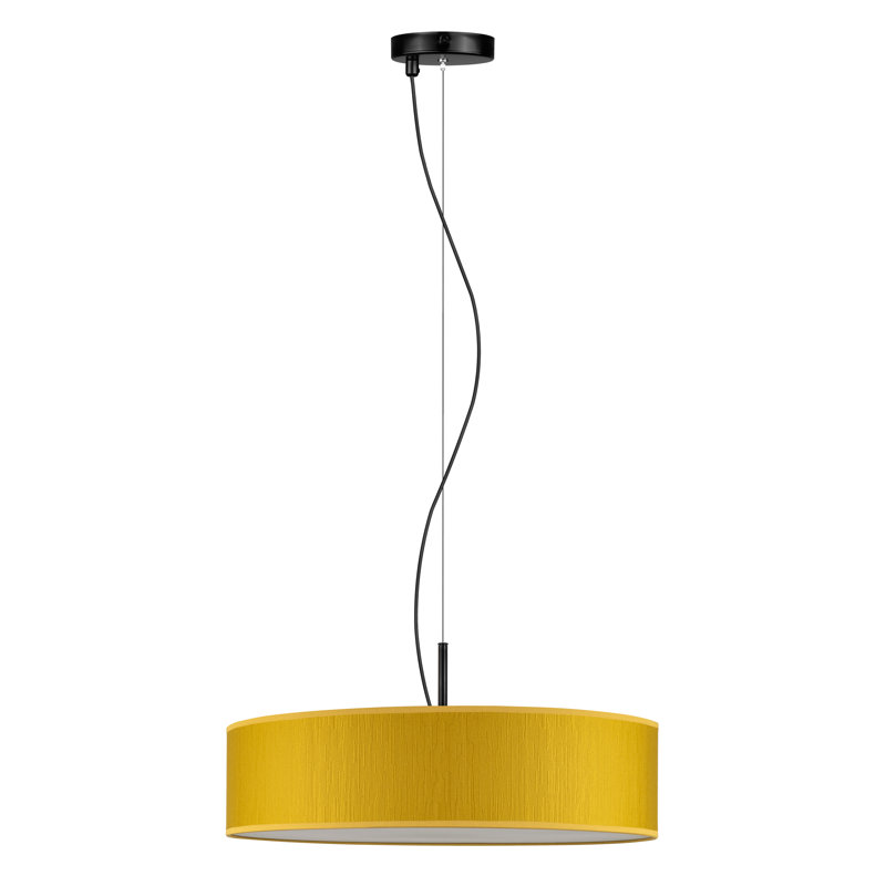 Doce Slim 3 - Light Black/White Drum Pendant, Mustard