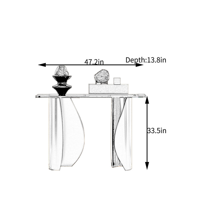 Italian Art, Luxury Console Table, 33.5" H x 47.2" W x 13.8" D