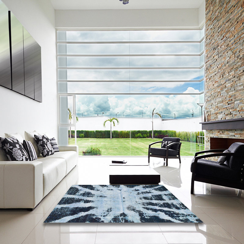 Tapis abstrait moderne 914, Carré 4 pi