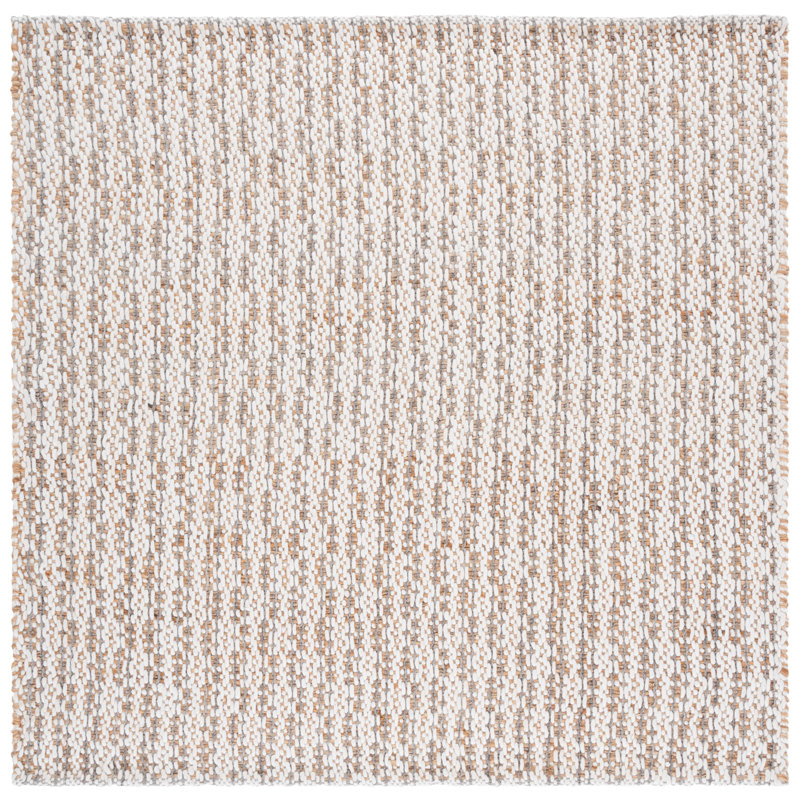 Natural Fiber 225 Hand Loomed Jute/Wool/Pet No Pattern Rug in Natural/Gray, Rectangle 4' x 6'