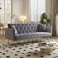 Canapé-lit pliable en velours gris de 72 pouces, style rétro américain, pour petits salons en velours, multi-fonctionnels