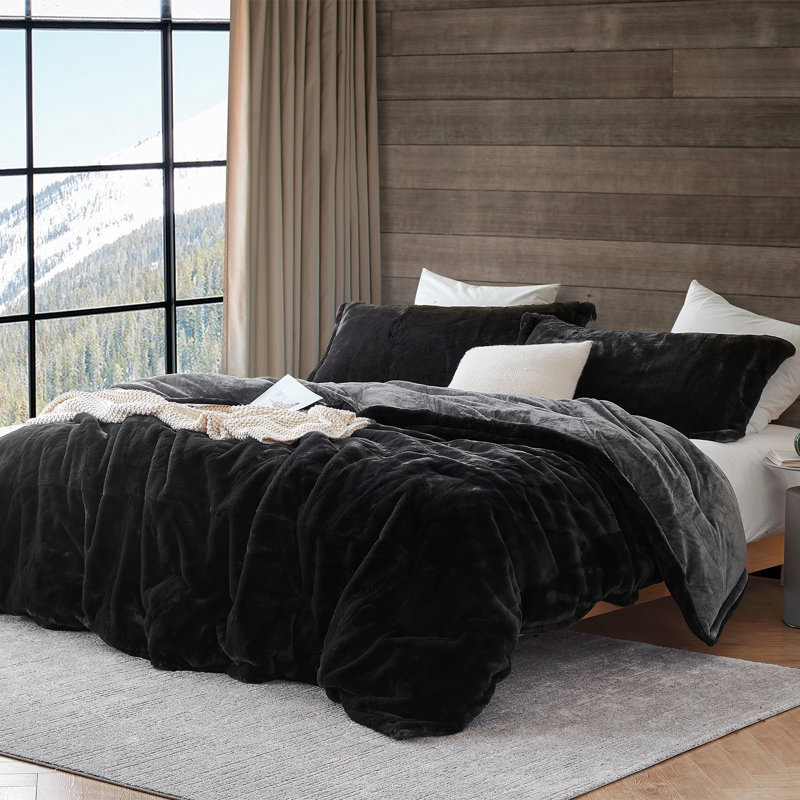 Coma Inducer Chunky Bunny Luxury 3 Piece Comforter Set, King Comforter + 2 King Shams, Black