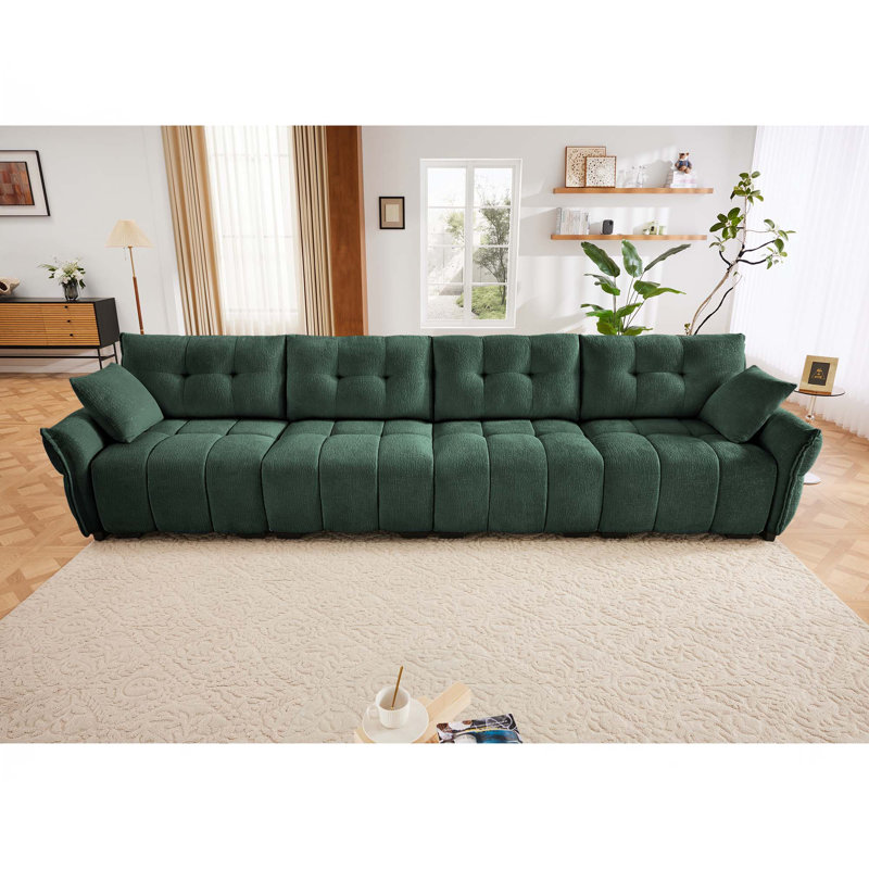 4 - Seater Chenille Sofa, Green