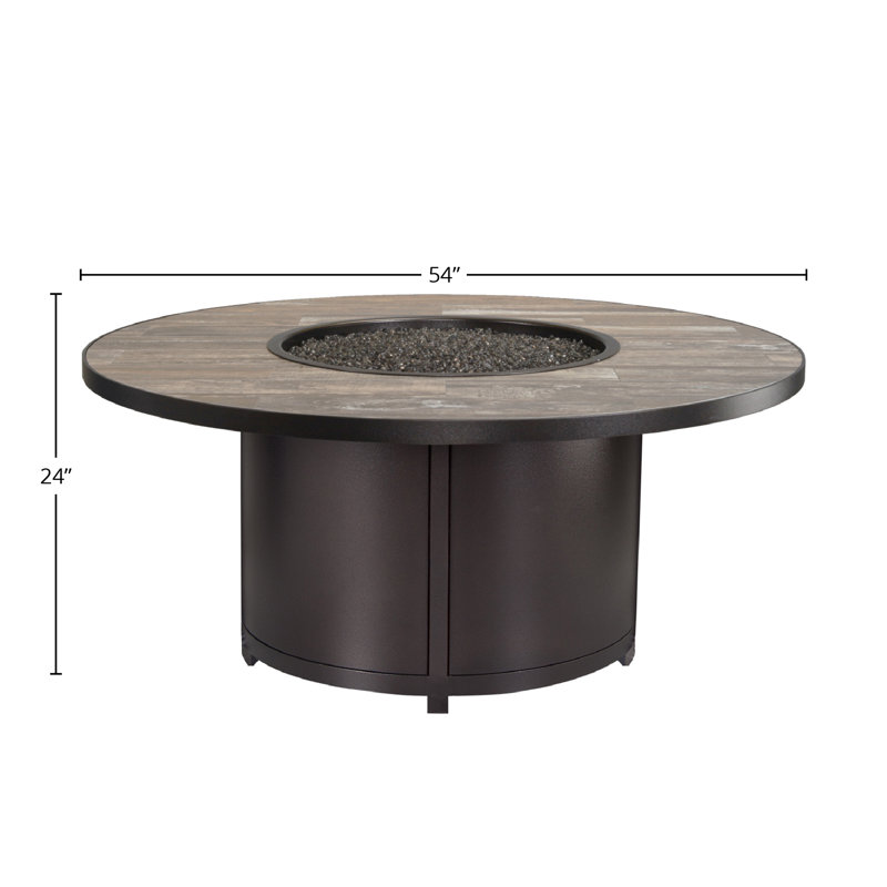 Capri Iron Outdoor Fire Pit Table, 24" H x 54" W x 54" D, Summit Gray, Graphite