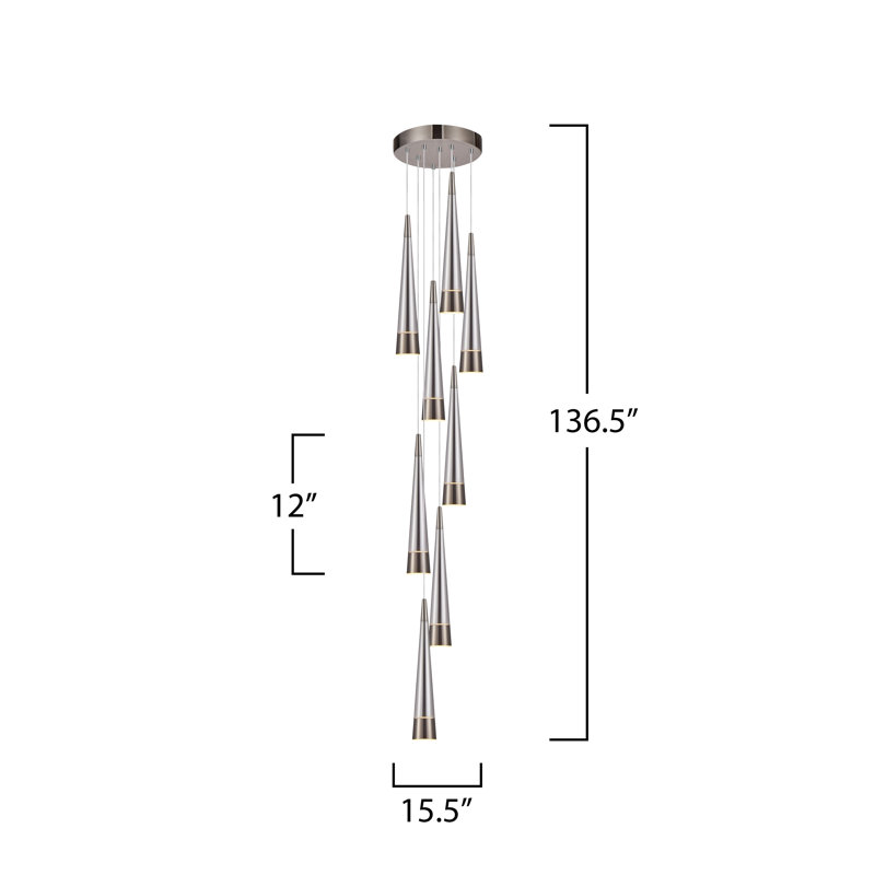 Luminaire suspendu - 9 lumières Sunnyvale, Noir perle