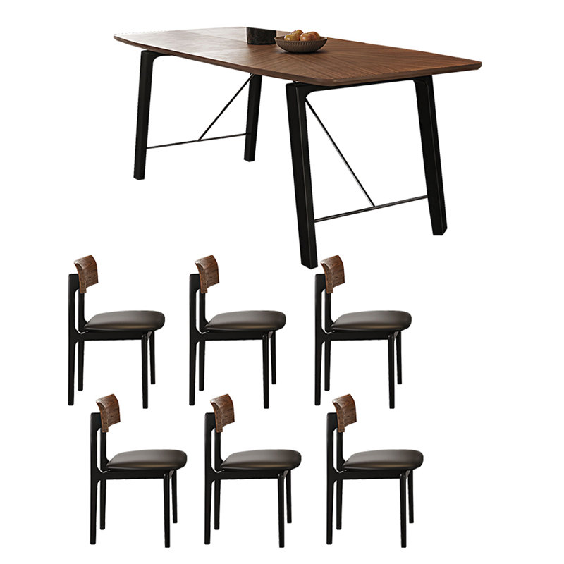 Durable Solid Wood Slate Dining Table Sets., 29.53"H x 70.87"L x 35.43"W