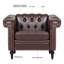 Canapé en cuir de polyuréthane 1 place 39 po avec accoudoirs roulés et garniture cloutée Chesterfield-596437973