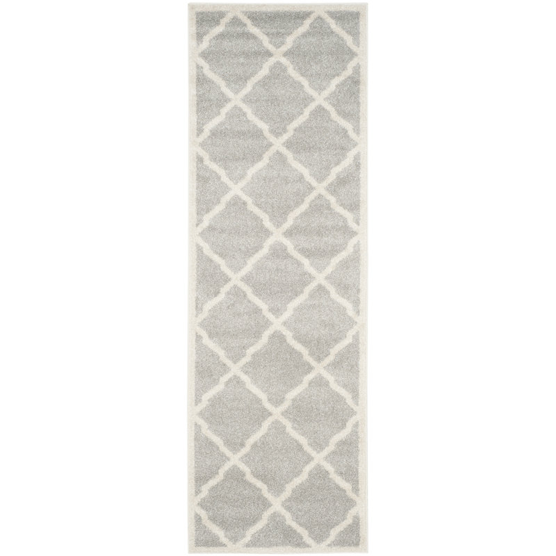 Ammundsen Geometric Light Grey / Beige Area Rug, Runner 2'3" x 11'