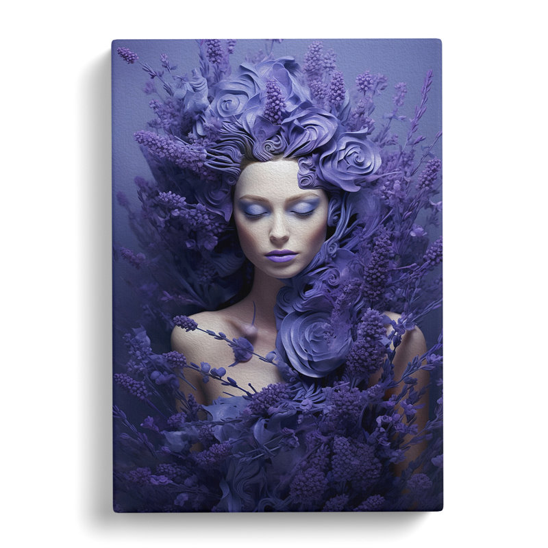 Lavender Flower Surrealism - Wrapped Canvas, 76cm H x 50cm W x 3cm D