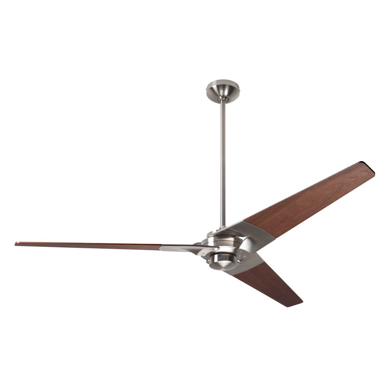 Torsion Downrod Ceiling Fan, Black, Bright Nickel, Handheld Remote