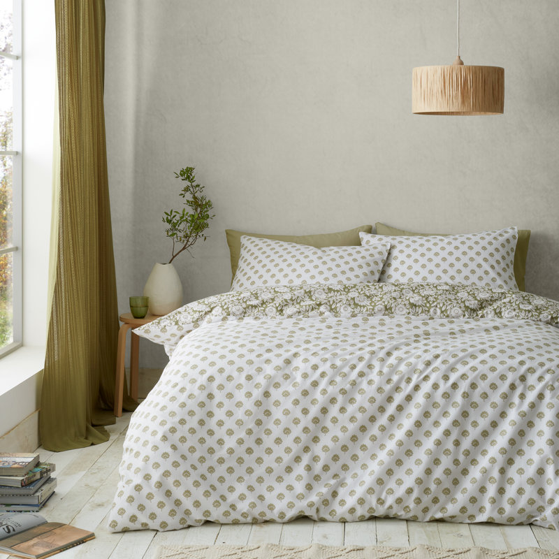 Cotton Blend Geometric Shapes Duvet Cover Set with Pillowcases, Single - 1 Standard Pillowcase