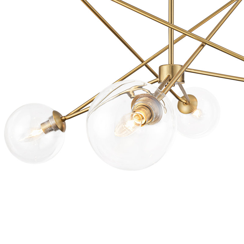 Lustre spoutnik moderne en verre 6 lumières