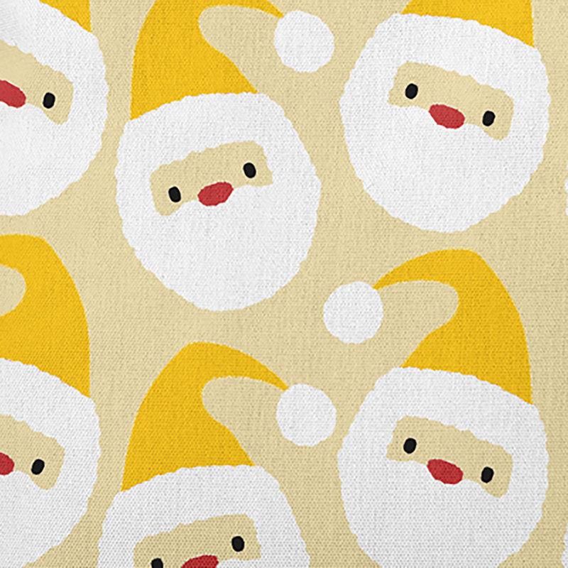 Coussin intérieur / extérieur Dancing Santas, H 16 po x l 16 po, Jaune