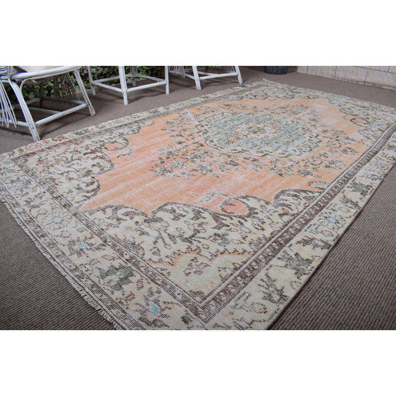 Tapis turc rétro à motif médaillon pour la décoration intérieure
