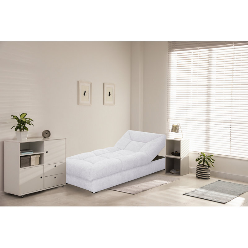 Upholstered Chaise Lounge, White