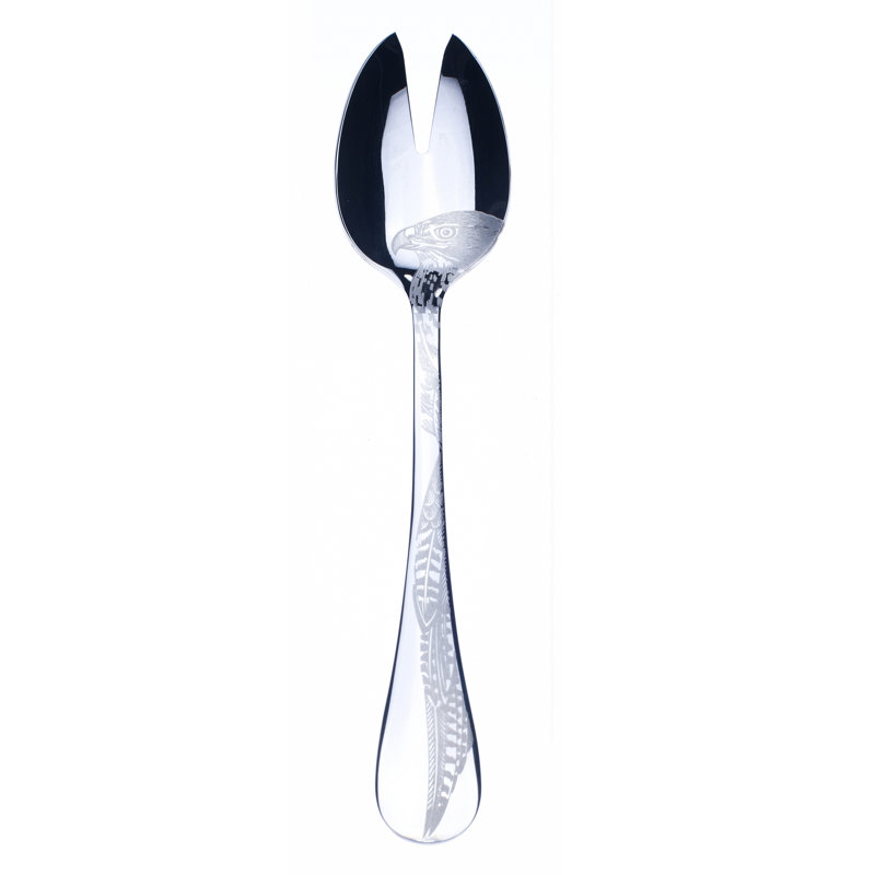Caccia Stainless Steel Salad Servers, Silver