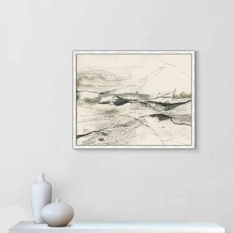 " Green Sketches " by PI Studio, Pas de tapis, Cadre mince blanc, H 23,5 po x l 29,5 po x P 0,75 po
