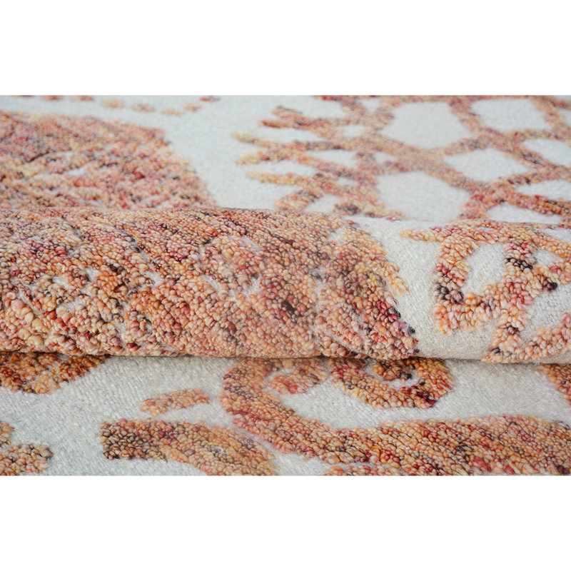 Wool Geometric Area Rug in Ivory, Rectangle 8' x 10'