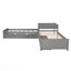 L-Shaped Platform Bed With Trundle And Drawers Linked With Built-In Desk,Twin,Grey-130184580
