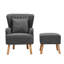 Aeroome Upholstered Wingback Chair with Footstool-1952924713