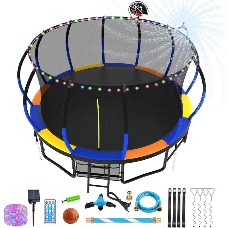 Trampoline Sapphome, Bleu / Orange / Jaune