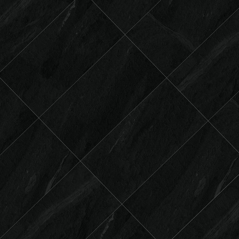 Basalta Black 24 in. x 48 in Matte Textured Porcelain Slate Look Floor and Wall Tile
