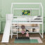 Lit mezzanine simple en bois avec glissade-76378510