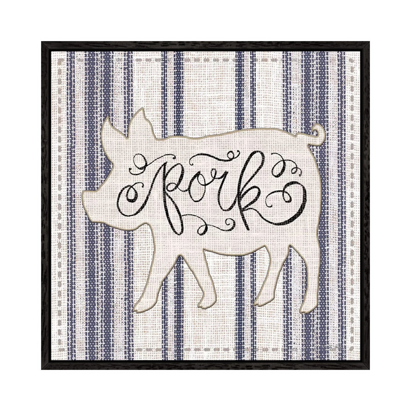 Pork by Cindy Jacobs - Print on Canvas, Black Framed Canvas, 93.98cm H x 93.98cm W x 3.81cm D
