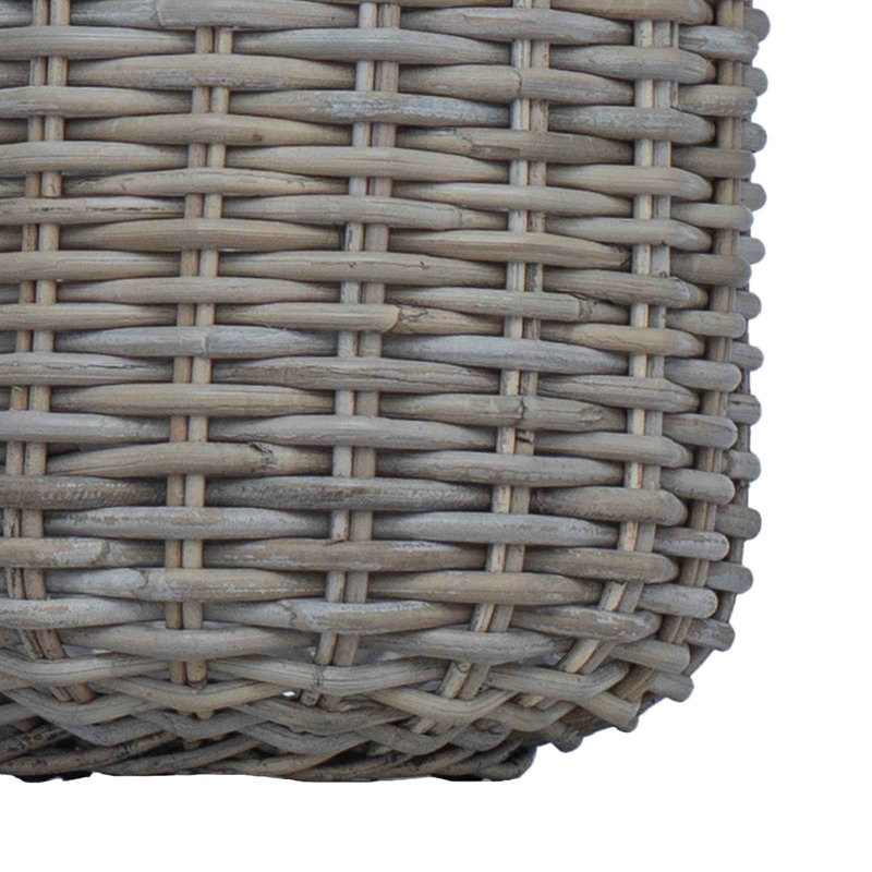  Planter Basket With Storage 2 Pcs Lacak Rattan Decorative Containers, Grey