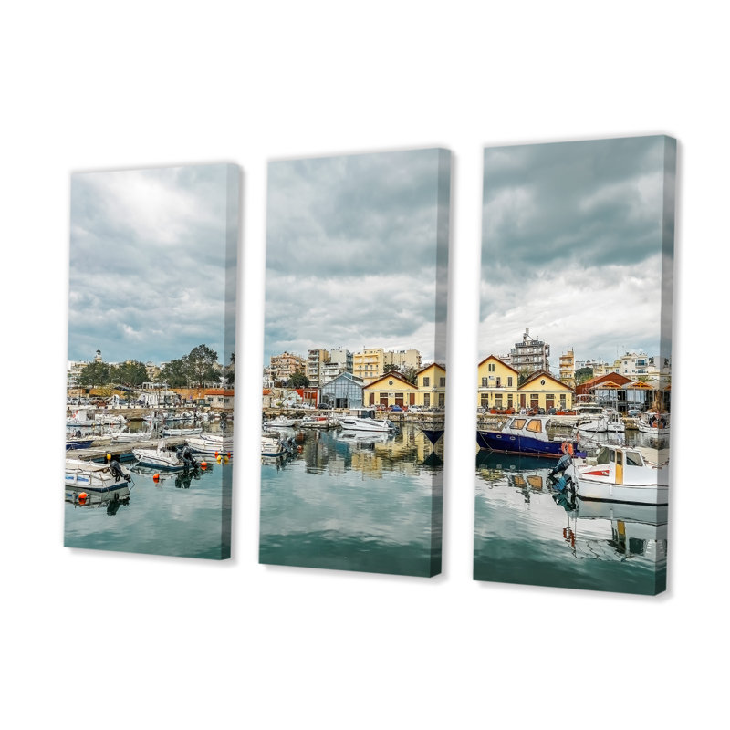Alexandroupolis City Seaport - City Wall Art, ensemble de salon, H 28 po x l 36 po x P 1 po