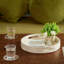 Plateau rond de 12,6 pouces avec poignées, plateau de service en nacre pour table basse et coiffeuse, décoration bord de mer Boho