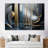 Minimal Tech Blue Silver Sphere - Geometric Wall Art Decor Set-1967206522-1967206517