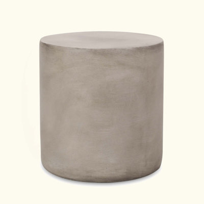 Lightweight Concrete Outdoor Side Table, Light Gray, Durable And Stylish For Patio Or Backyard Use