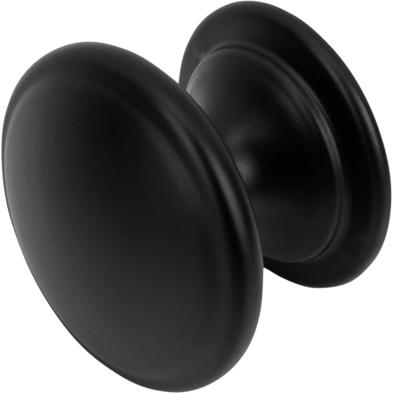 1 1/4" Diameter Mushroom Knob, Matte Black