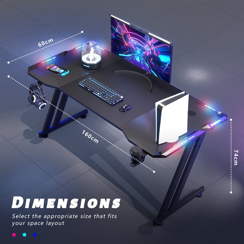 Metal Base Computer Desk, 74cm H x 160cm W x 60cm D
