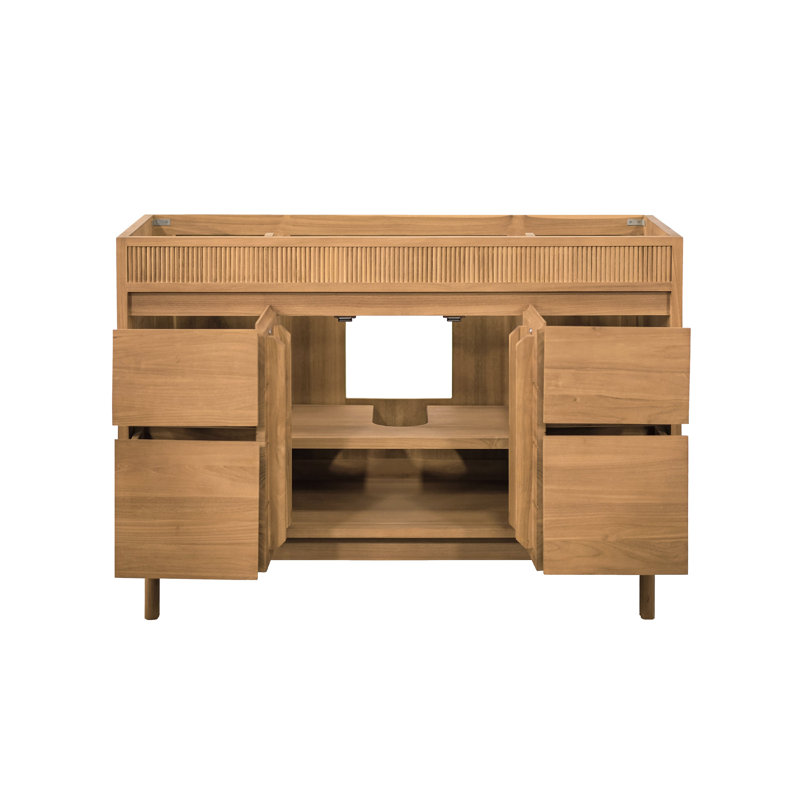 Kayla Meuble-lavabo simple en teck naturel