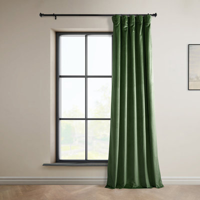 Matra Plush Velvet Curtains for Bedroom - Room Darkening Curtains for Living Room Window Single Panel