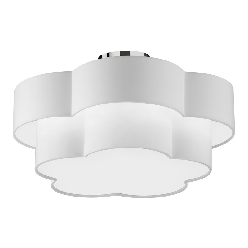 Plafonnier encastré 3 lumières Ialiyah, Blanc, Chrome poli