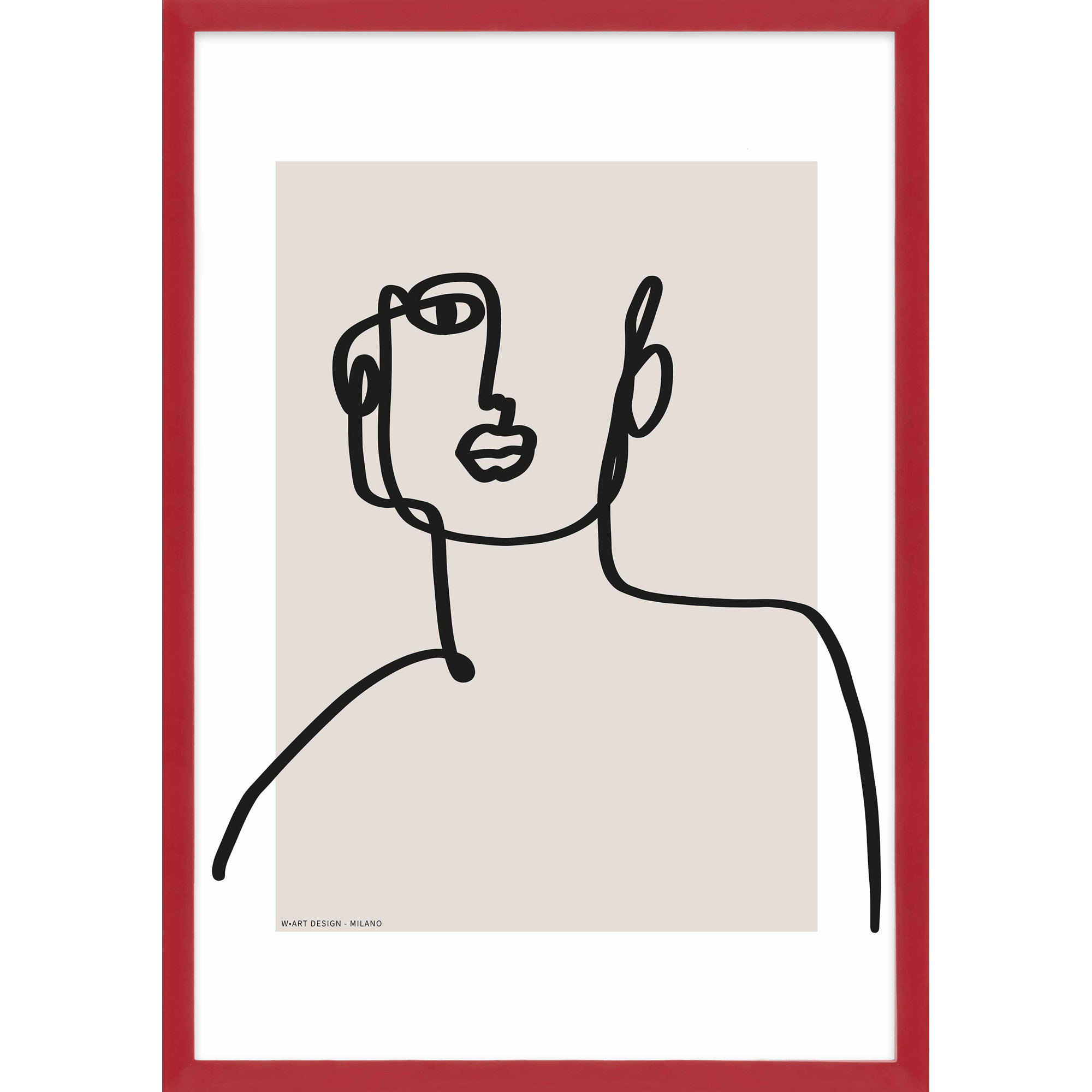 Figure And Form 2 by Romina Gadler, Red Framed Paper, 38" H x 26.5" W x 1.25" D