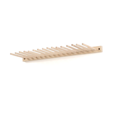 Danyia Solid Wood Wall Mounted Wine Glass Rack in Natural