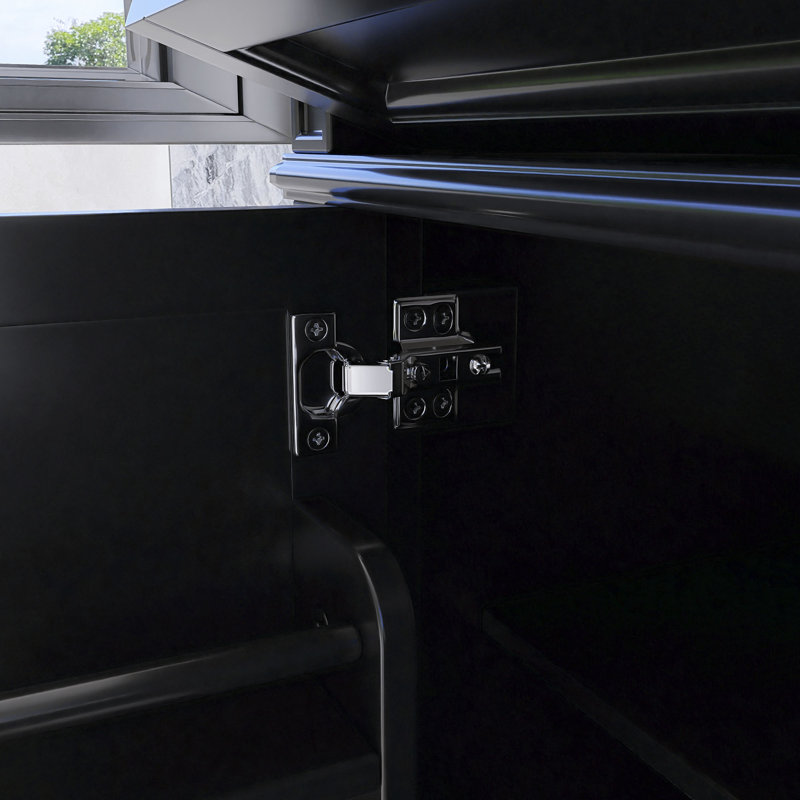Meuble-lavabo sur pied 36 po, Argent argent, Noir, noir, noir, noir
