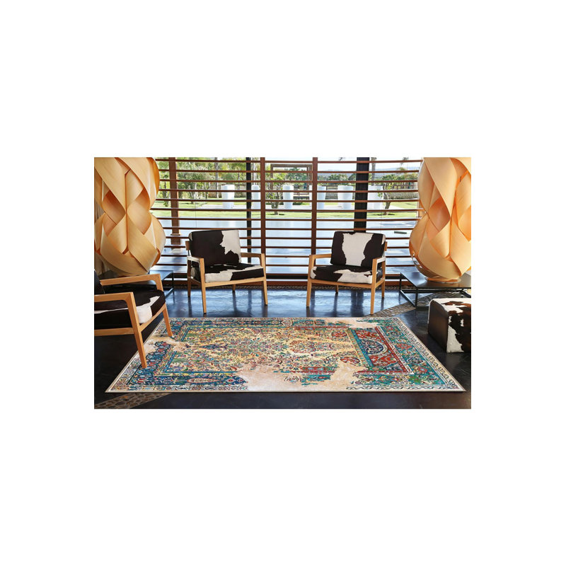 Tapis tissé à motif floral traditionnel brodé à motif moderne et floral, Tapis de couloir 2 pi 6 po x 6 pi 7 po