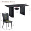 Spacieux ensemble de table de salle à manger en bois aggloméré noir et 8 chaises en polyuréthane, idéal pour les repas modernes et luxueux