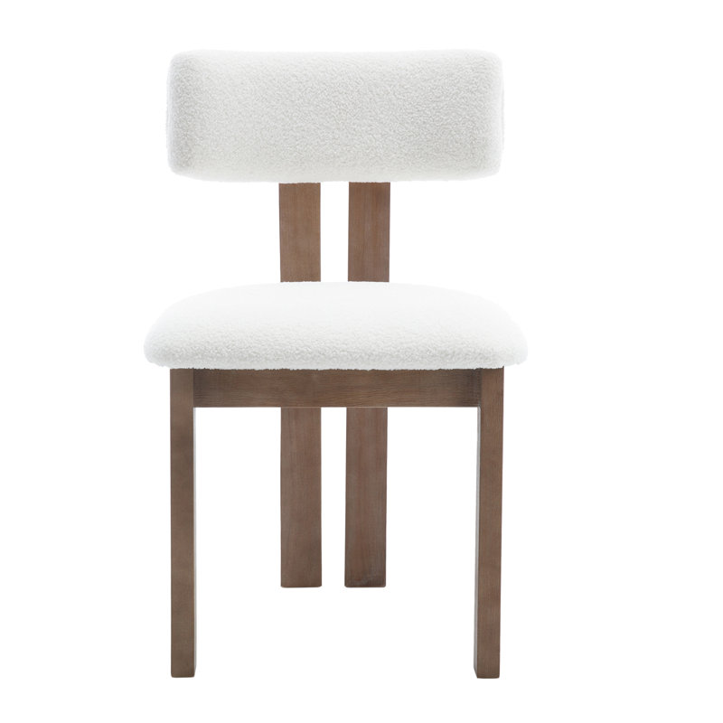 Chaises de salle à manger Janeene, Blanc, Bois brun