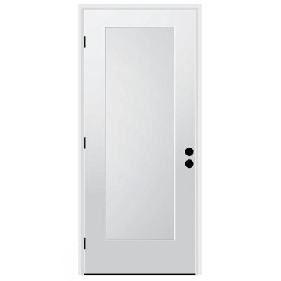 Smooth Fiberglass 1 Panel Shaker Exterior Door with 4-9/16" Jambs