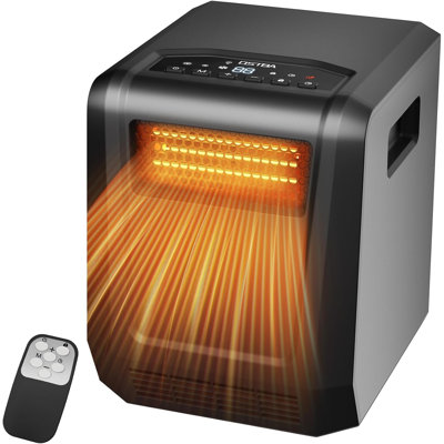 1500W 6-Element Infrared Space Heater with Remote, Digital Thermostat & 12H Timer