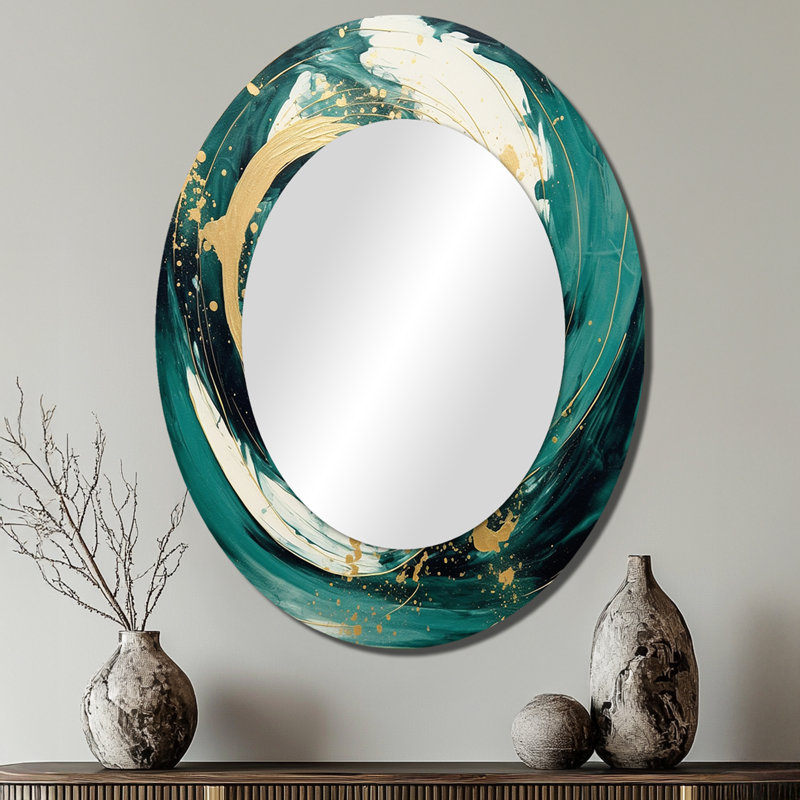 Makeba - Miroir abstrait en métal, 40 po x 30 po