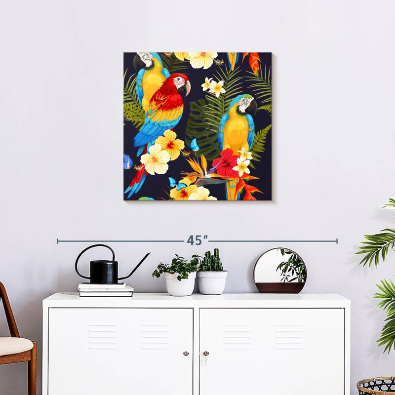 Brampt Macaw Trio, 24'' H x 24'' W